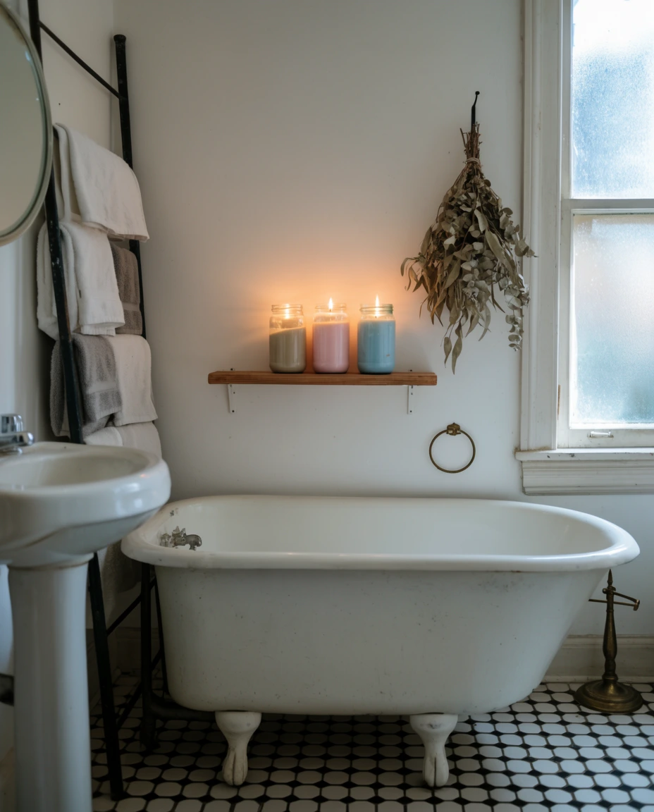 Bathtub Ledge Candle Ritual 1