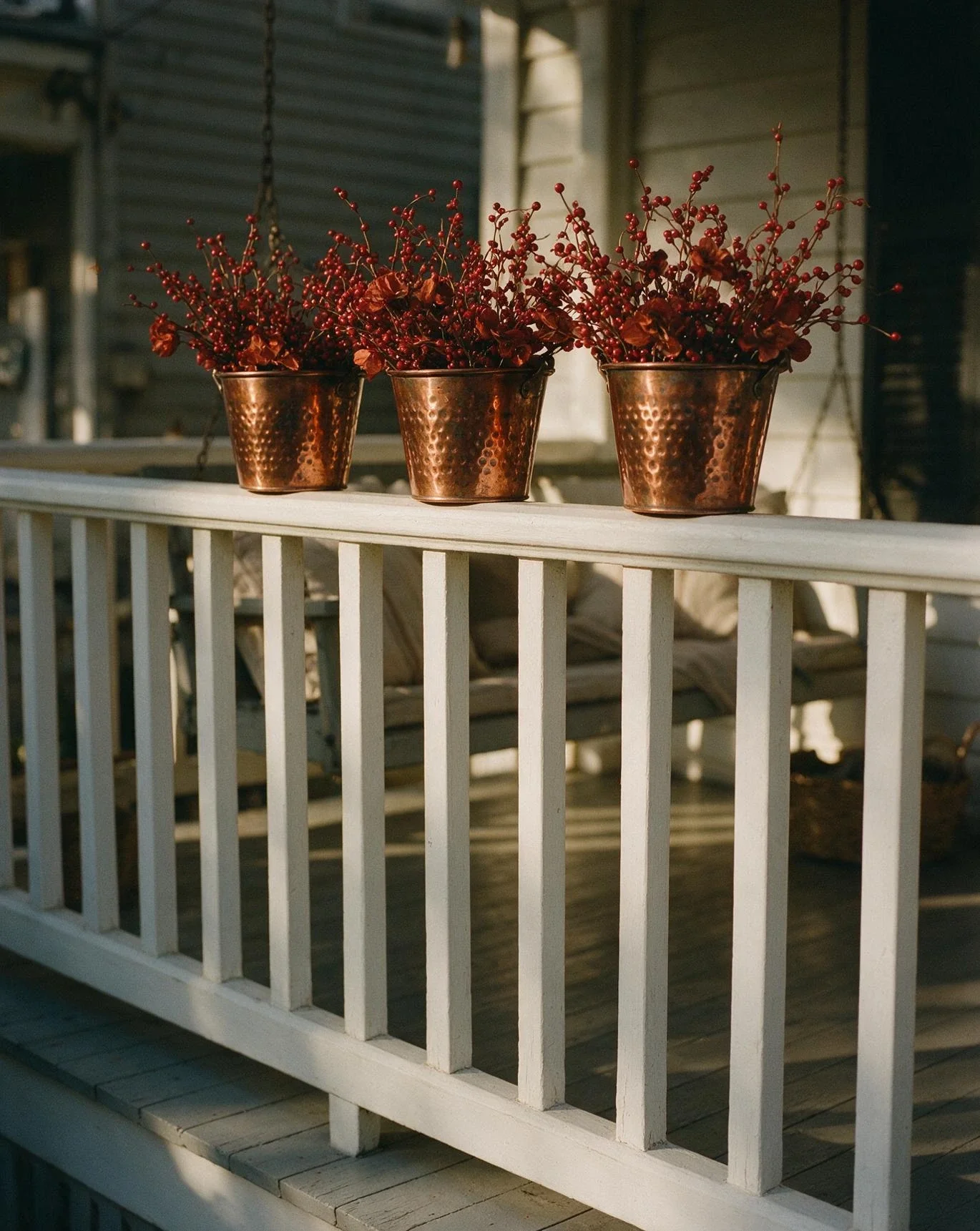 Berry Sprigs in Copper Pails 1