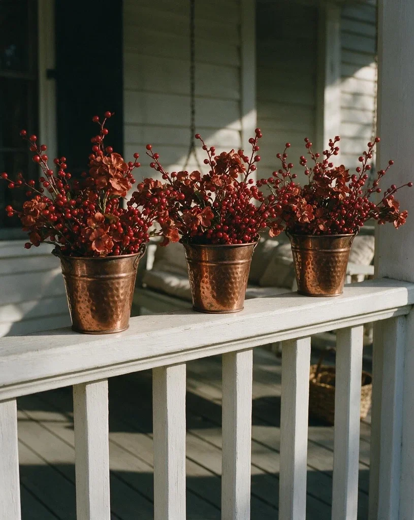 Berry Sprigs in Copper Pails 2