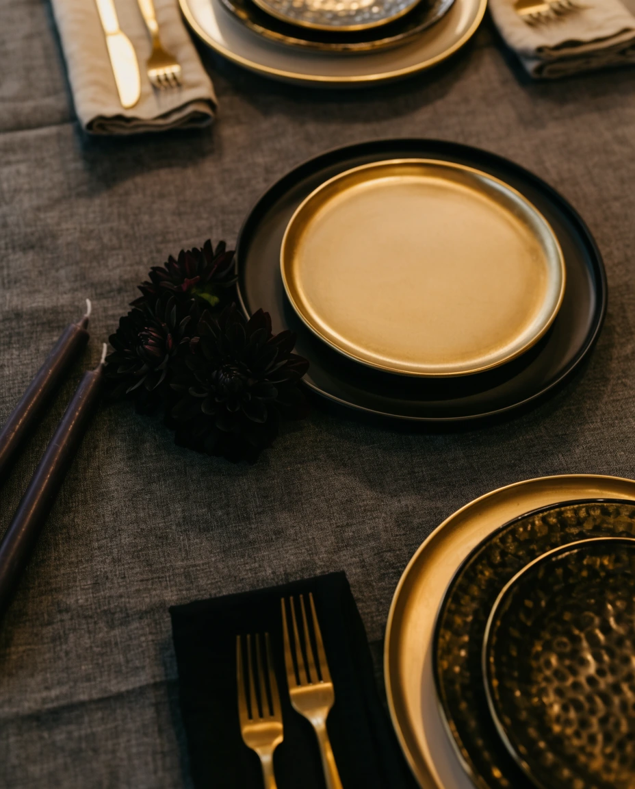 Black and Gold Elegant Table 2