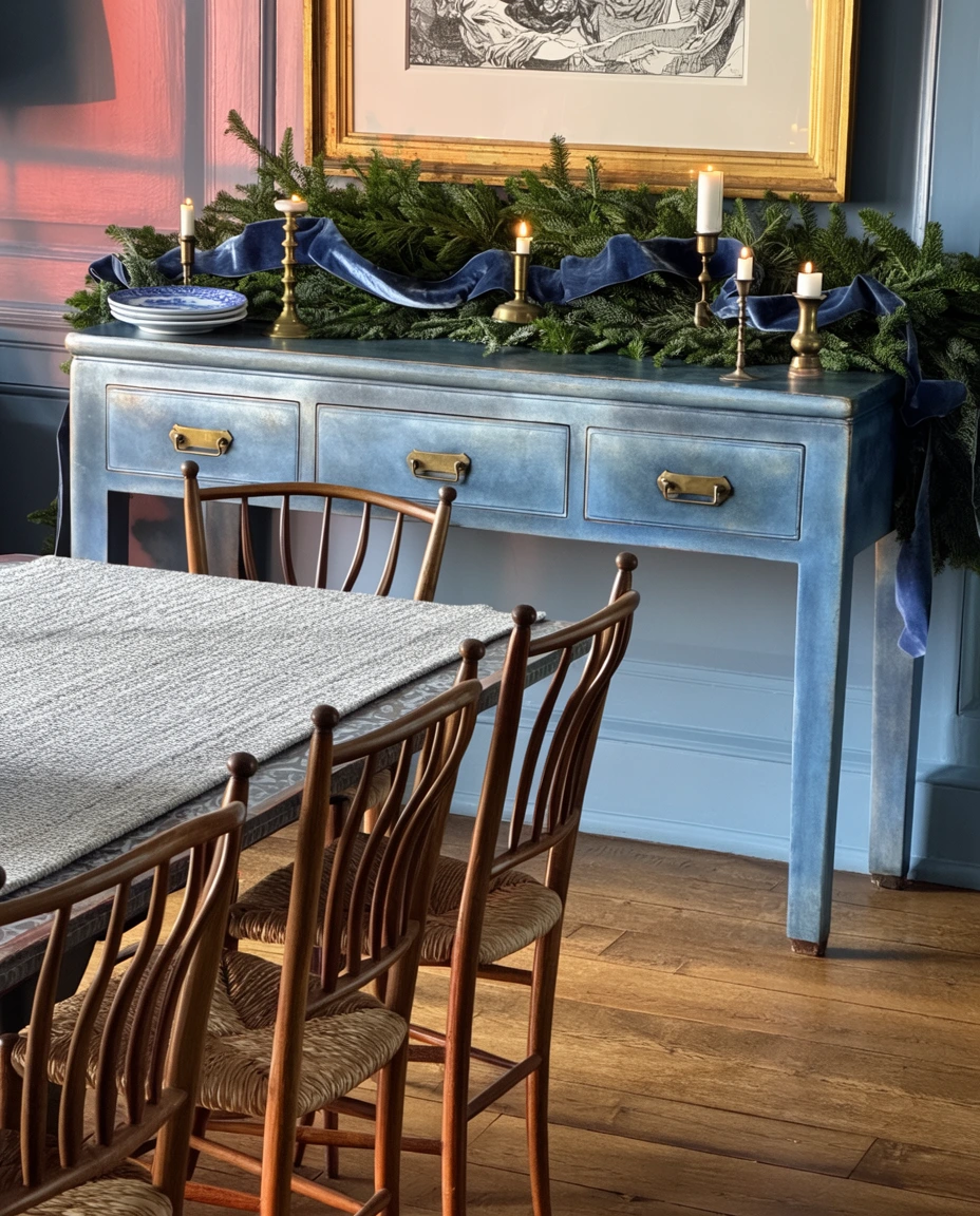 Blue Christmas in the Dining Room 1