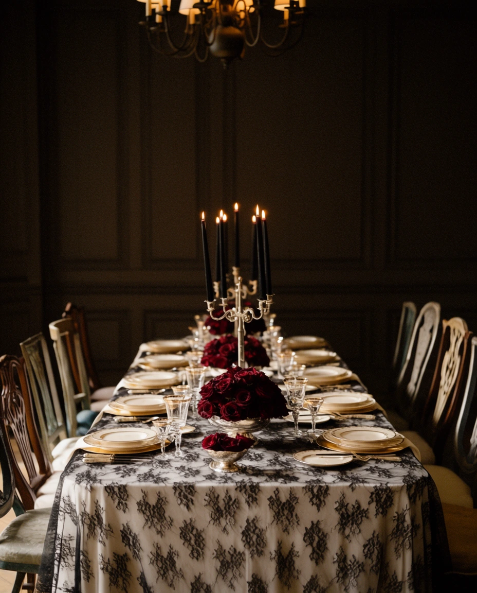 Bone China with Black Lace 2