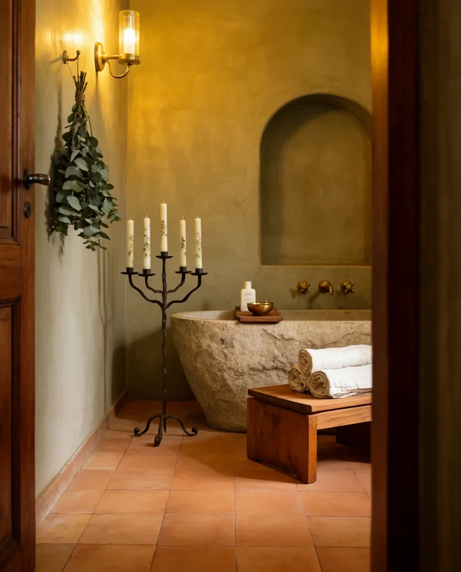 Candelabra Glow Over the Bathtub 2
