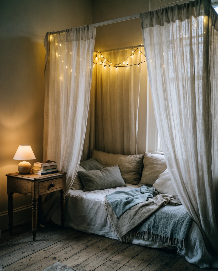 Canopy Corner with String Lights 1