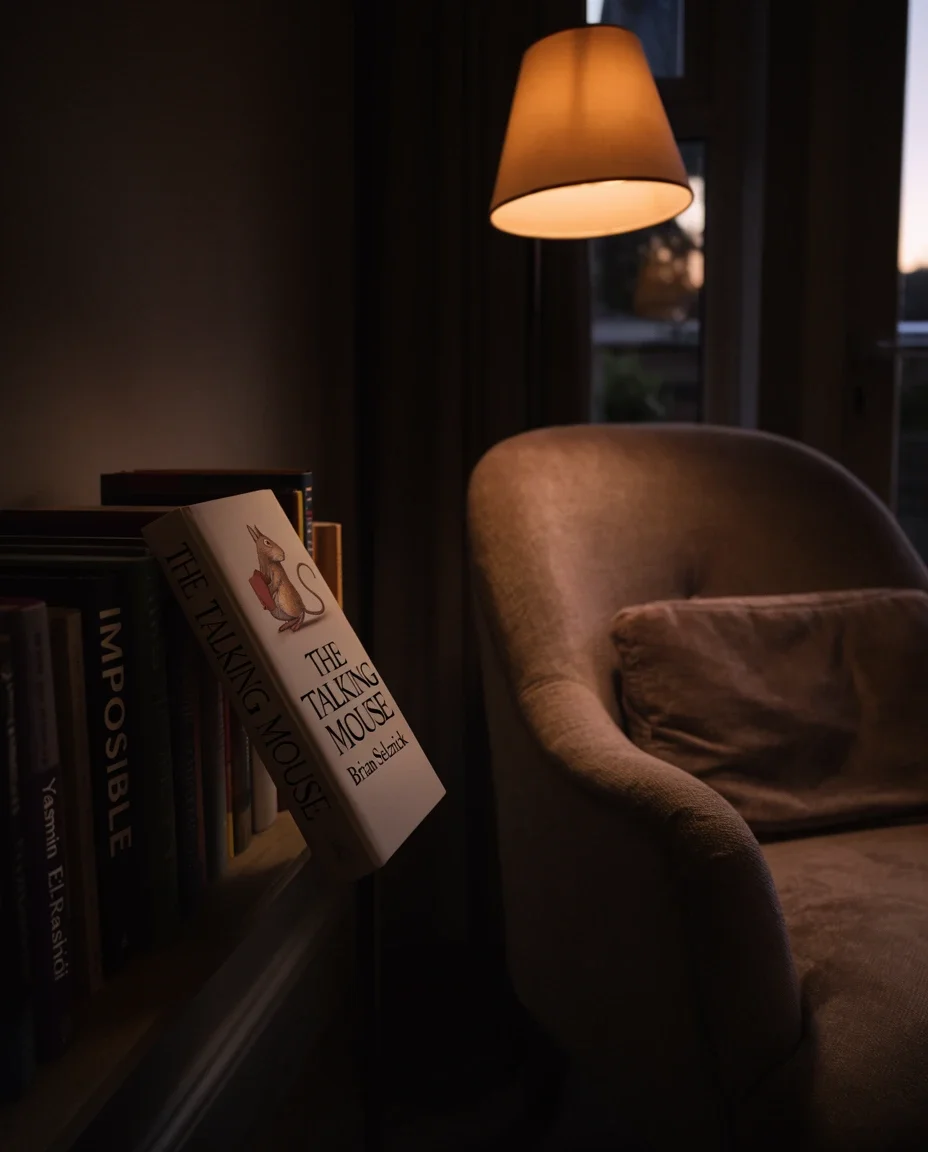 Cozy Reading Nook with Spooky Books 1