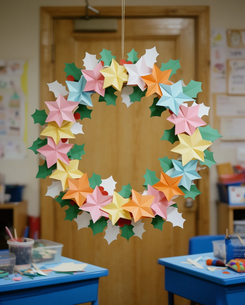 Craft Paper Wreaths for Kids 1