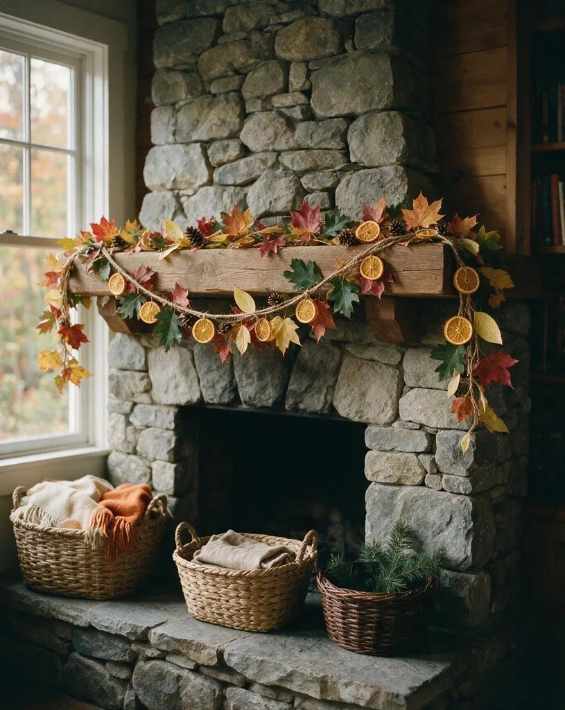 DIY Garland with Dried Leaves 2