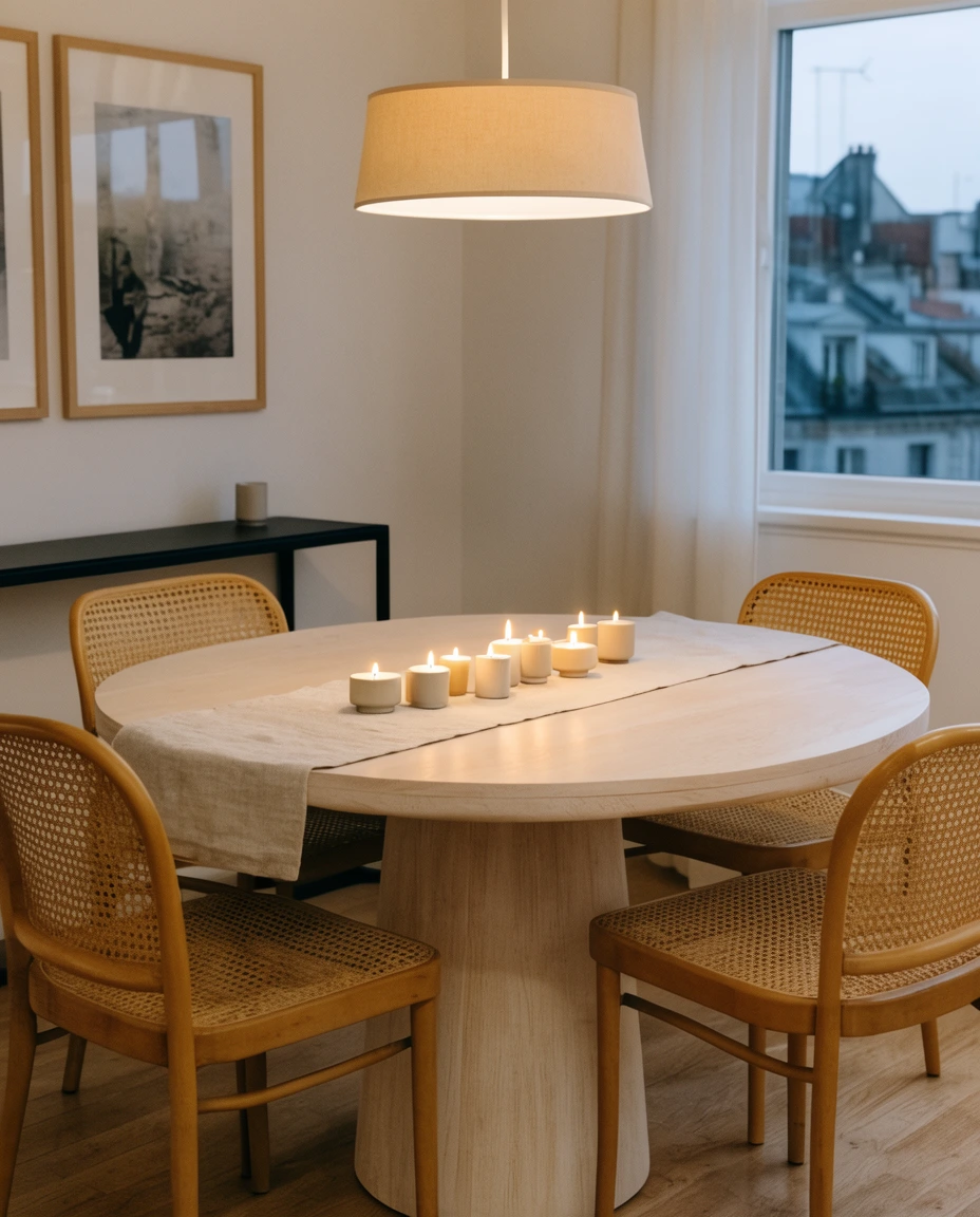 Dining Table Glow Without Clutter 1