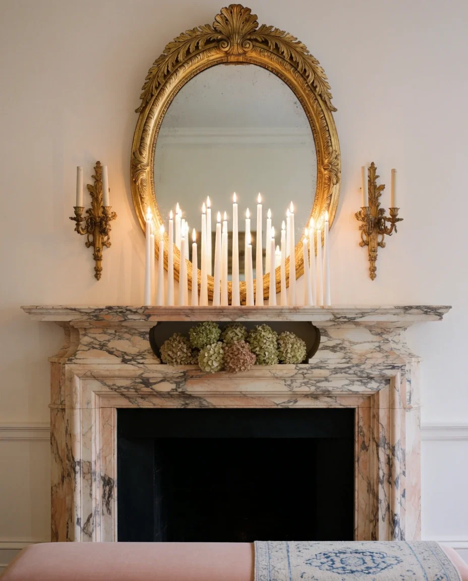 Elegant Mirror and Candlelight Vignette 2
