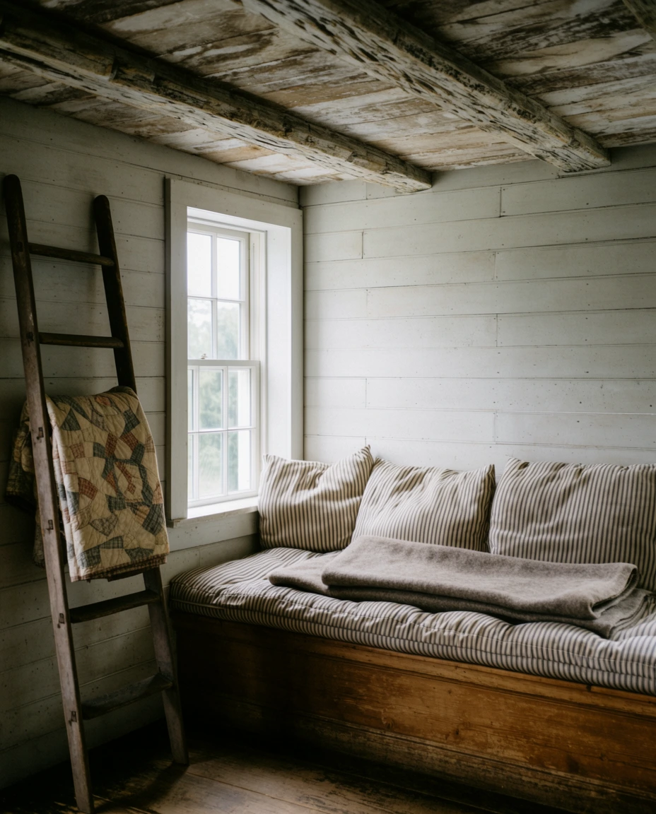 Farmhouse Nook with Wood Beams 1