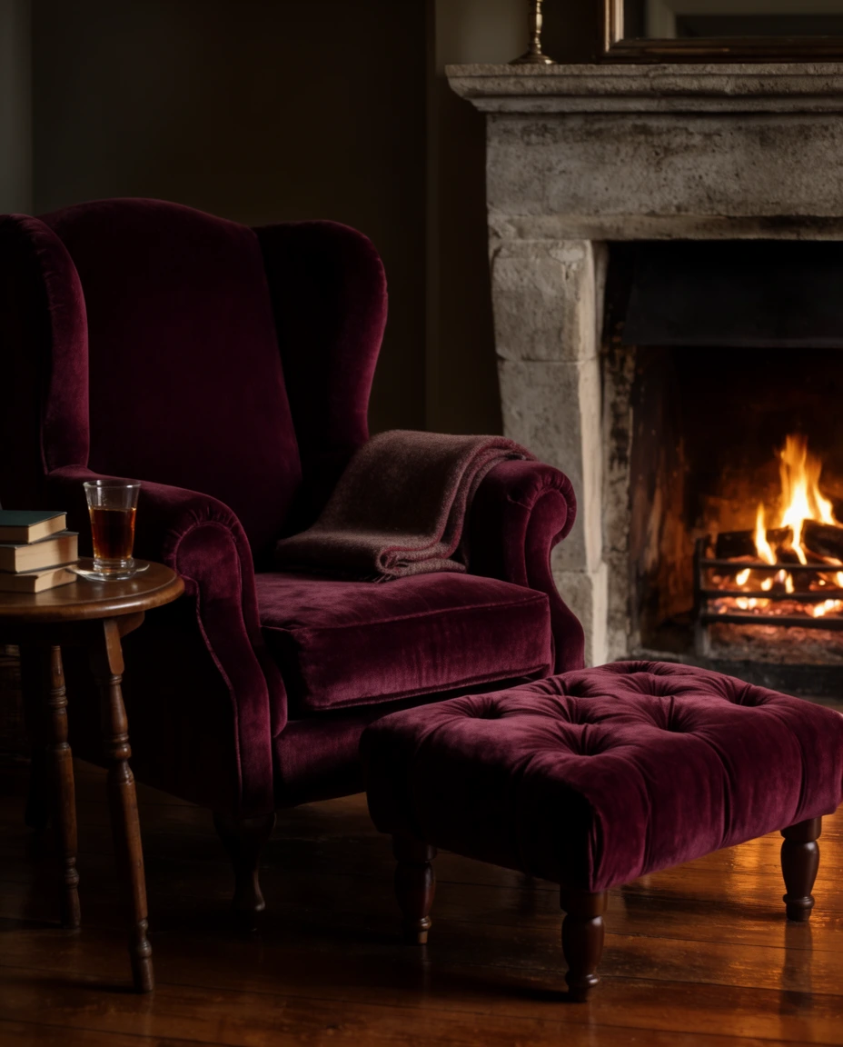 Fireside Chair with a Footstool 1