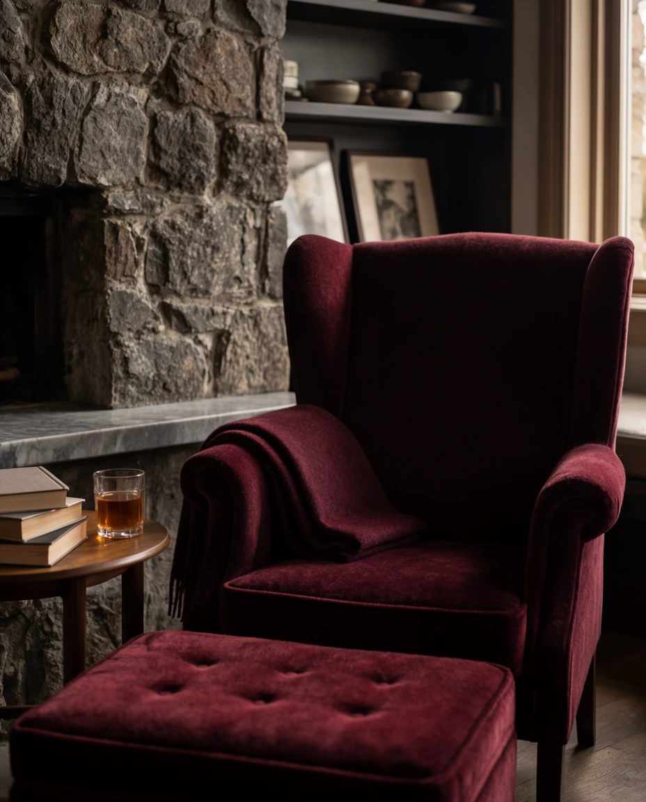 Fireside Chair with a Footstool 2