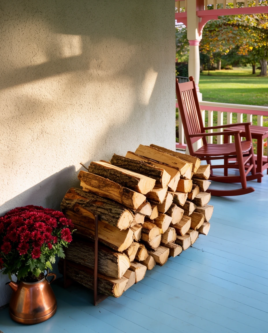 Firewood Stack and Copper Kettle 1