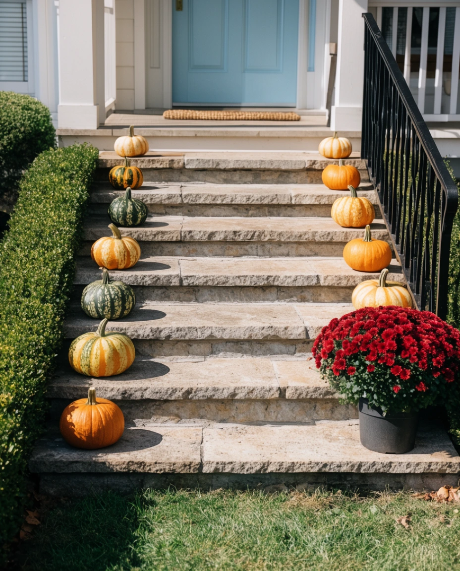 Front Steps Dressed for Fall 2
