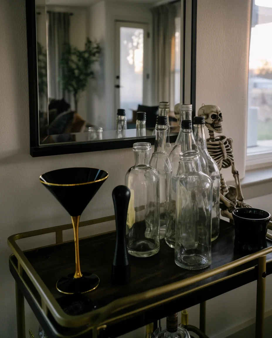 Glam Skeleton Bar Cart 1