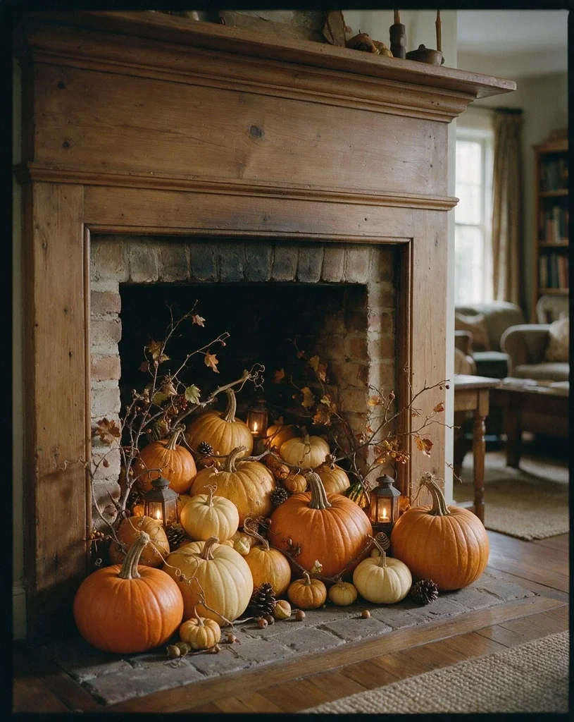 Indoor Fireplace Styled for the Season 2