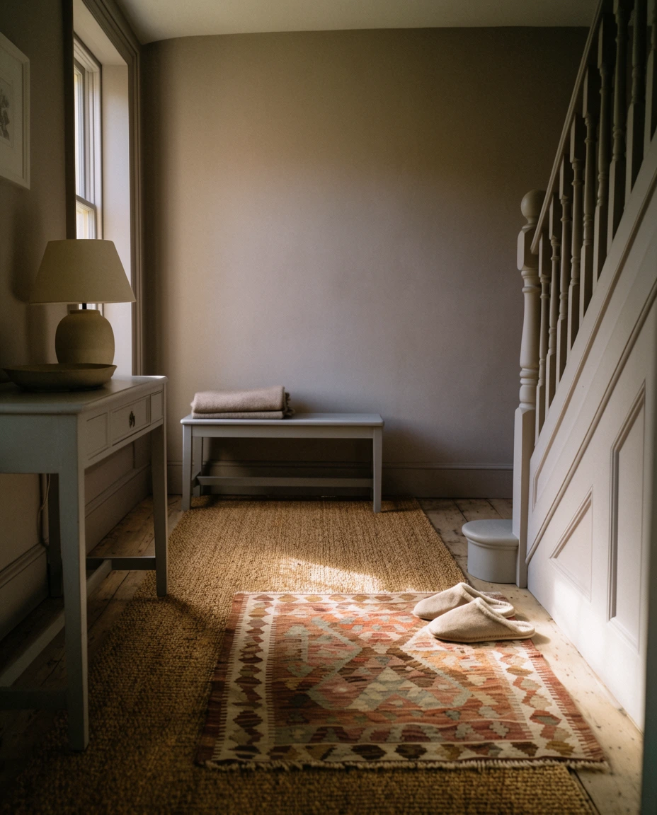 Layered Rugs over Wide Plank Floors 1