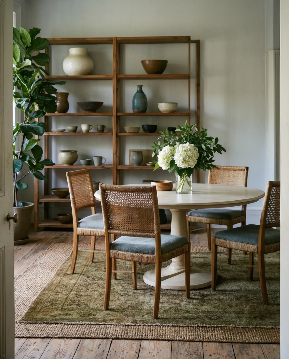 Layering Rugs and Rush Chairs 1