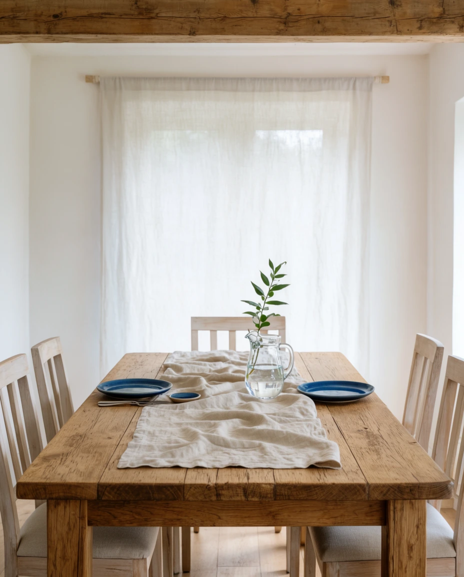 Mixing Linen and Raw Wood 1