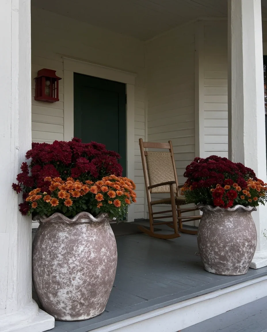 Mums in Painted Pots 1