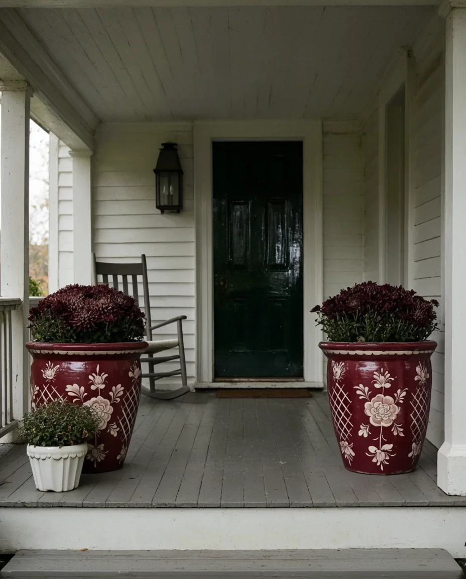 Mums in Painted Pots 2