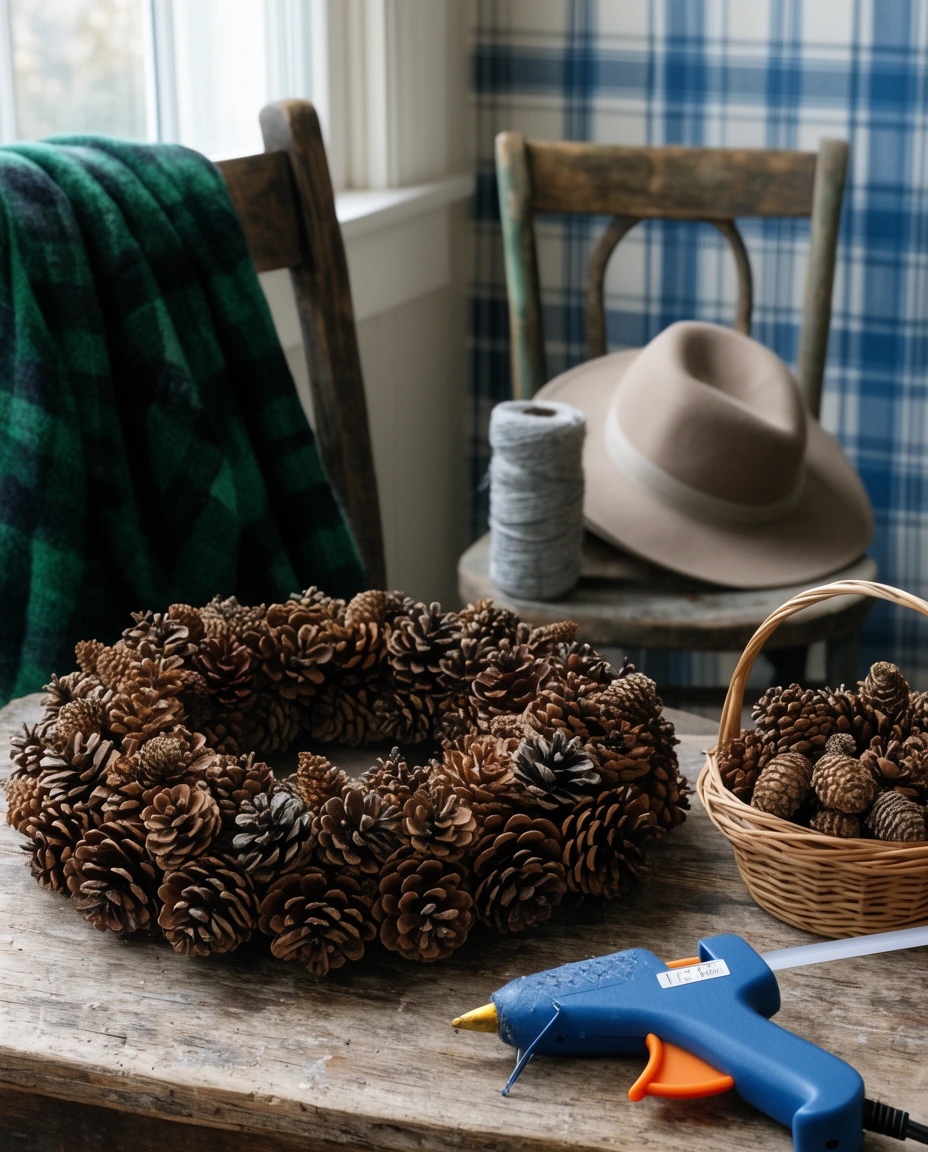 Natural Pinecone Wreaths for Winter 1