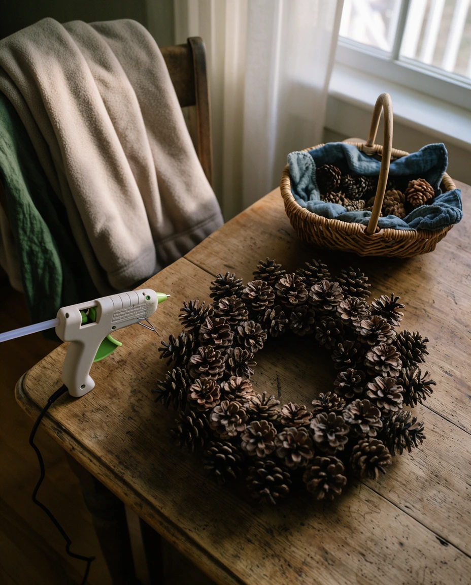 Natural Pinecone Wreaths for Winter 2