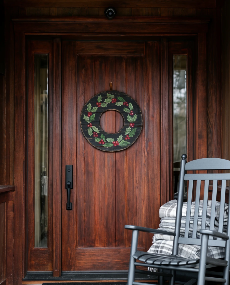 Painting Wooden Wreaths for the Porch 2