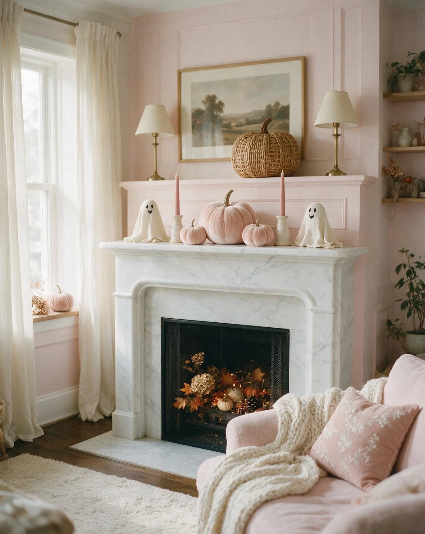 Pink Pastel Mantel for Halloween 2