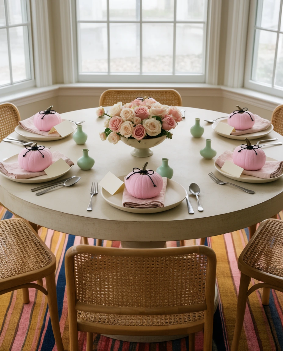 Pink Pumpkin Place Settings 1