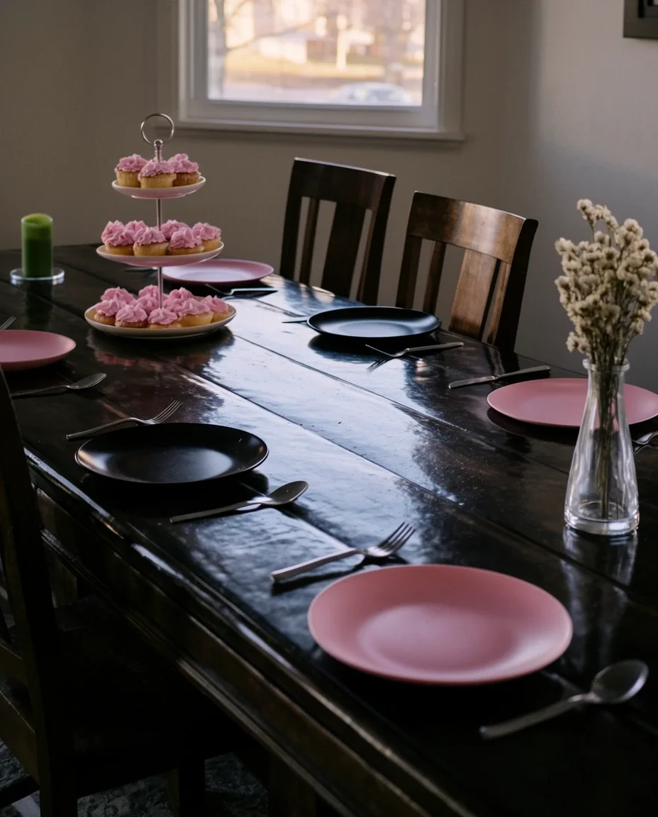 Pink and Black Party Table 1