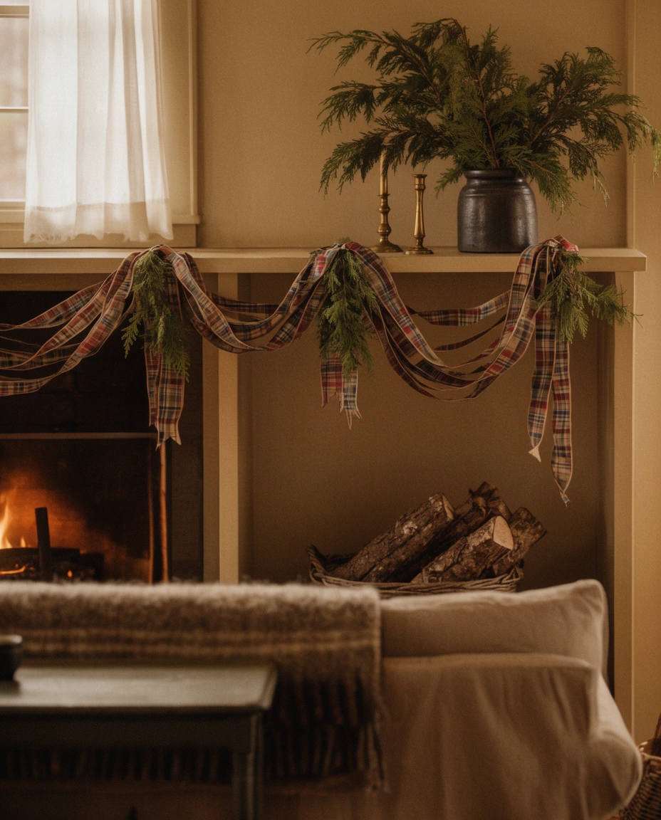 Plaid Ribbon and Cedar Sprigs 2