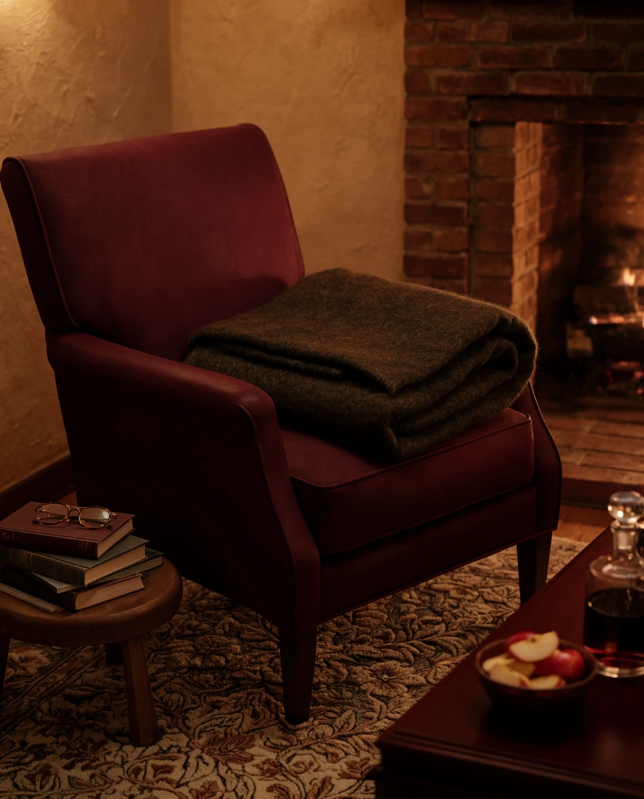 Plush Reading Chair with a Throw 2