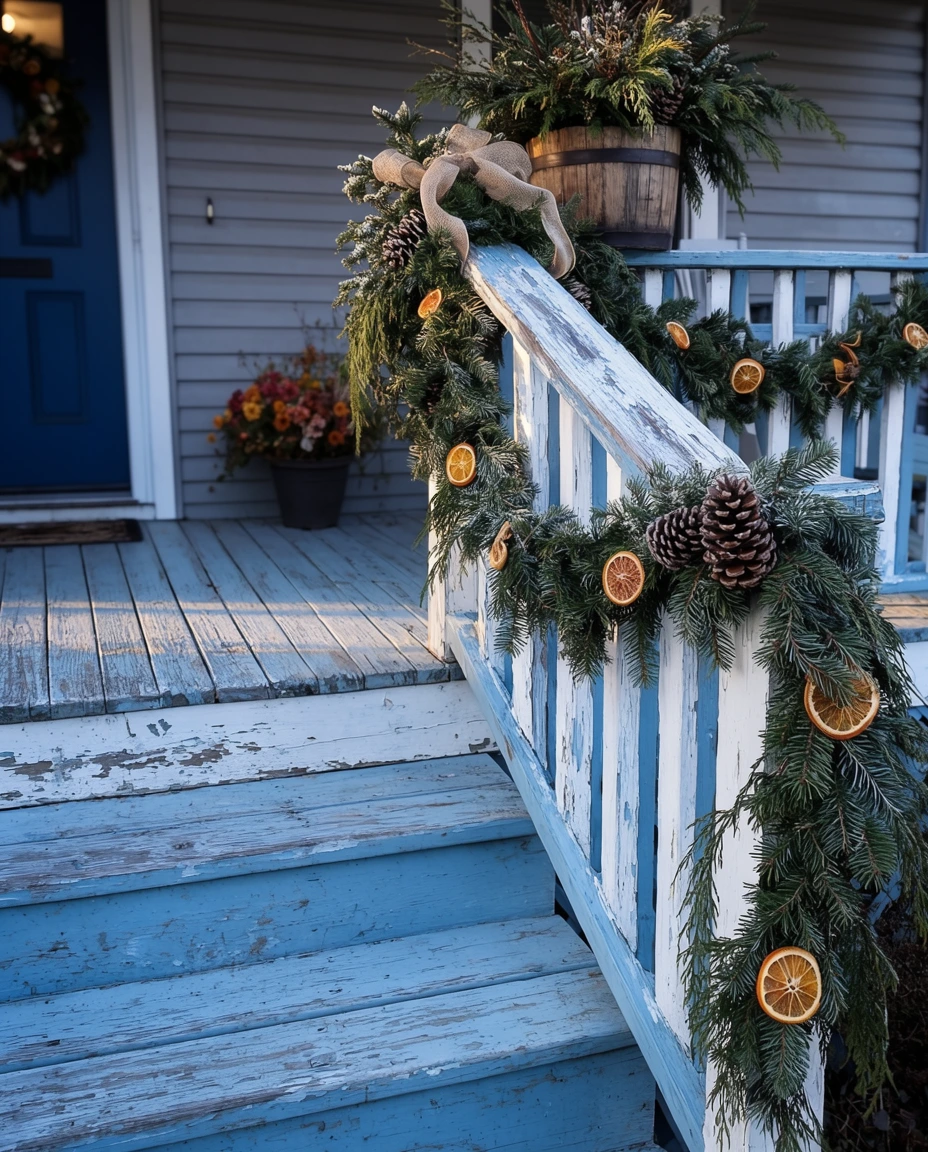 Rustic Garland for the Railing 1