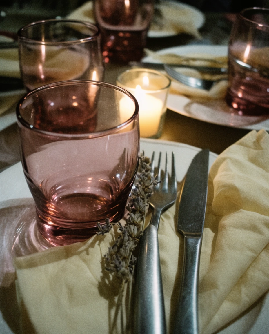Silver and Blue Place Settings 2