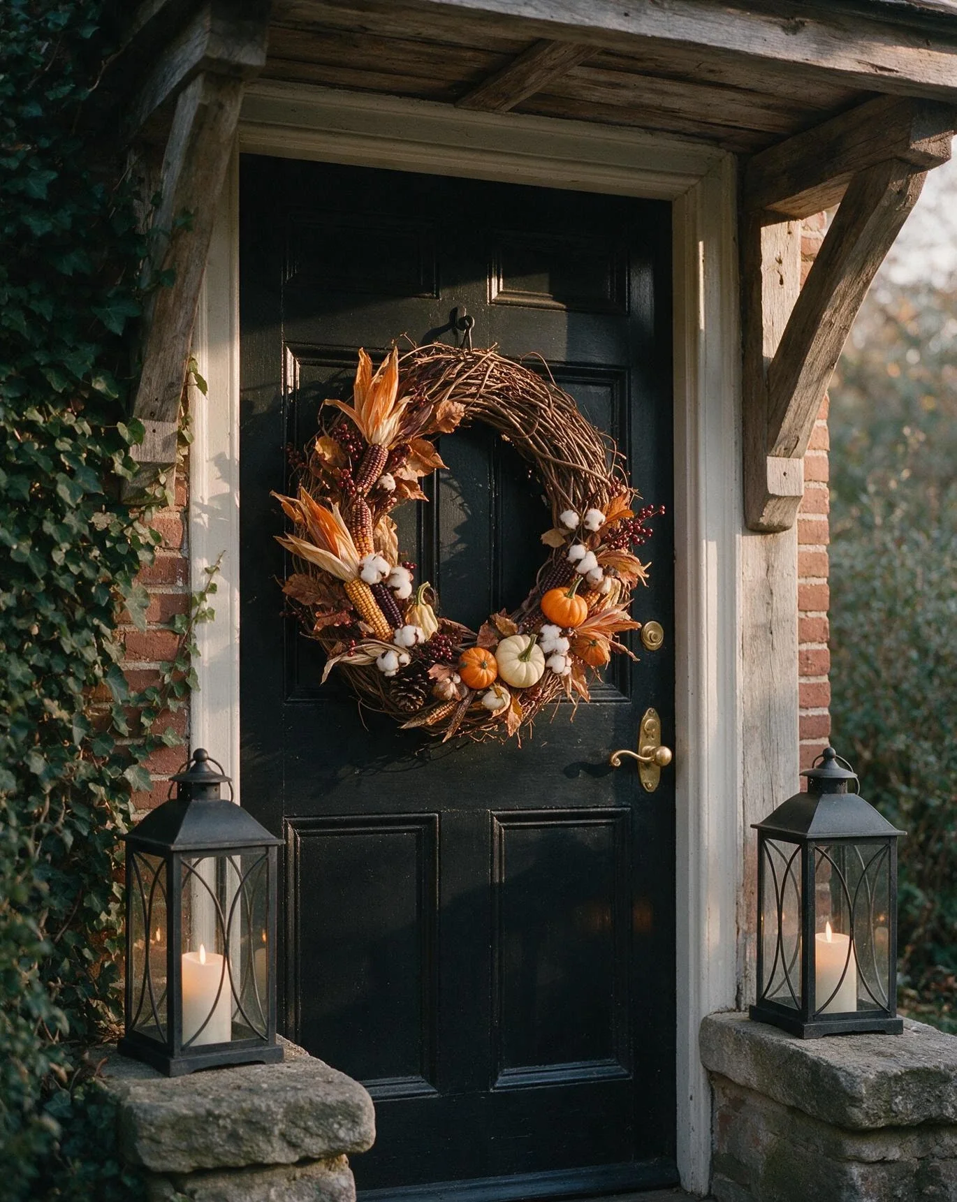 Simple DIY Wreath and Lanterns 1
