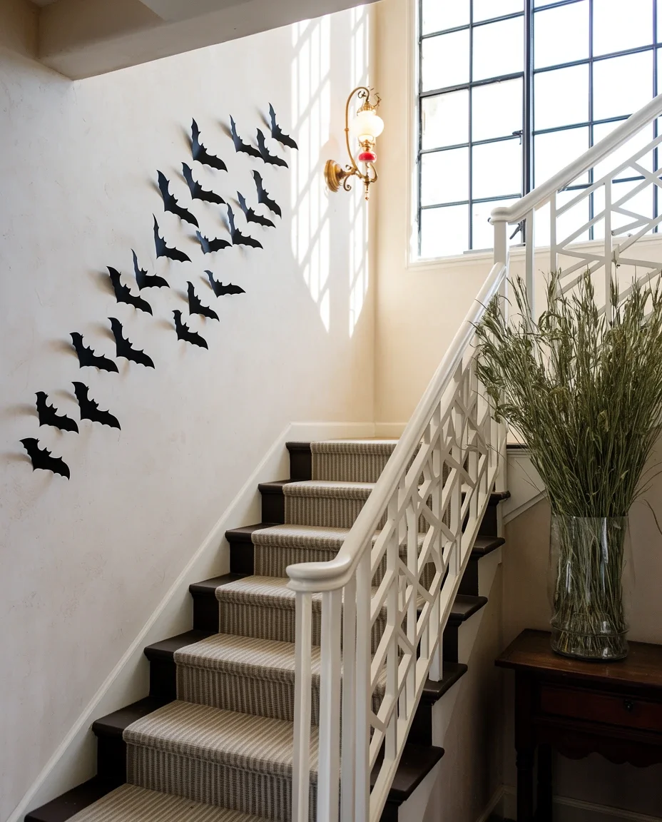 Simple Paper Bats Over Stairs 1
