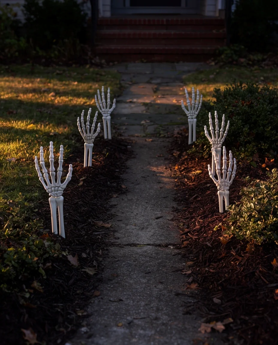 Skeleton Hands Over the Garden Mulch 2