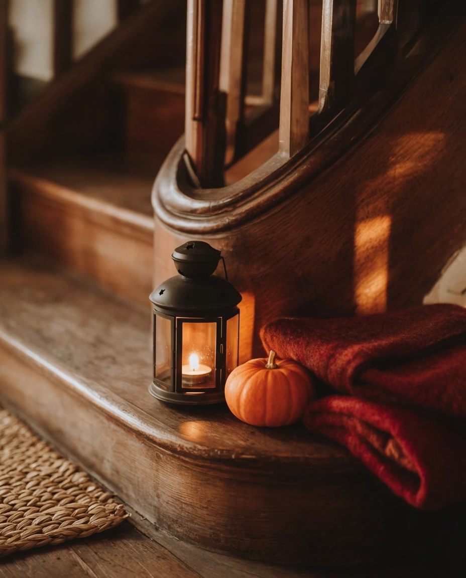 Staircase Styling in Rich Autumn Textures 1