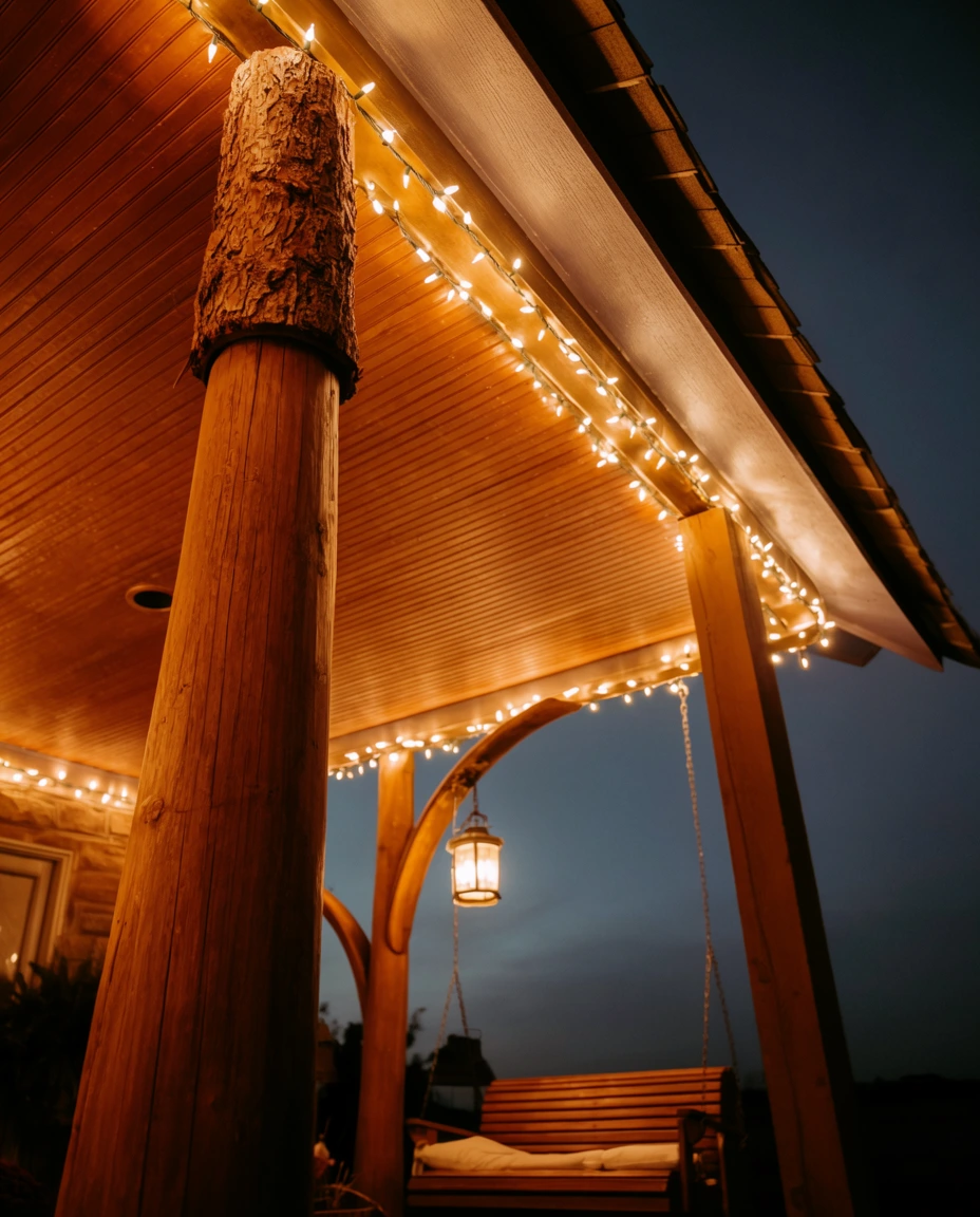 Twinkling Lights over the Eaves 1