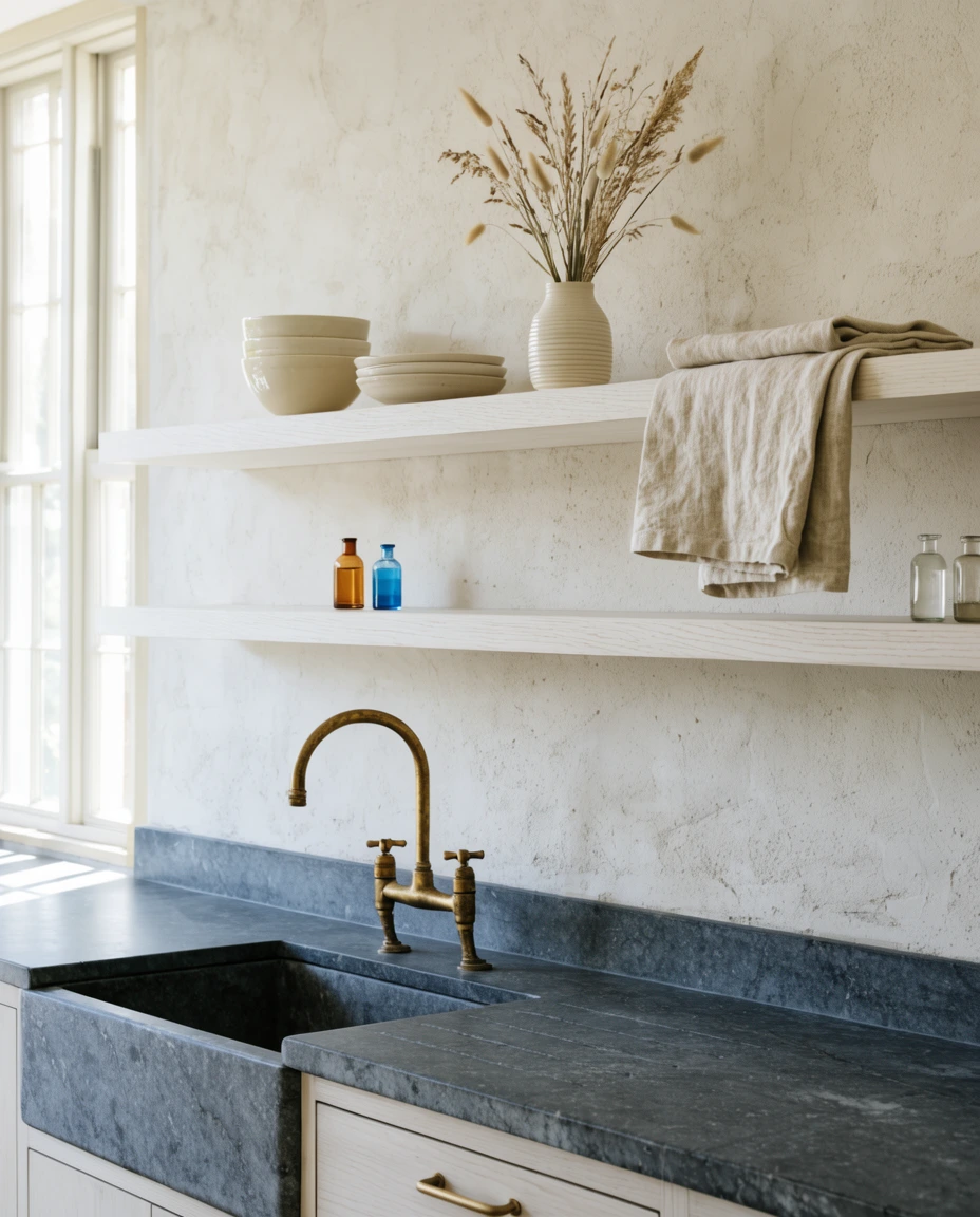 Warm Neutrals for Open Shelves 1
