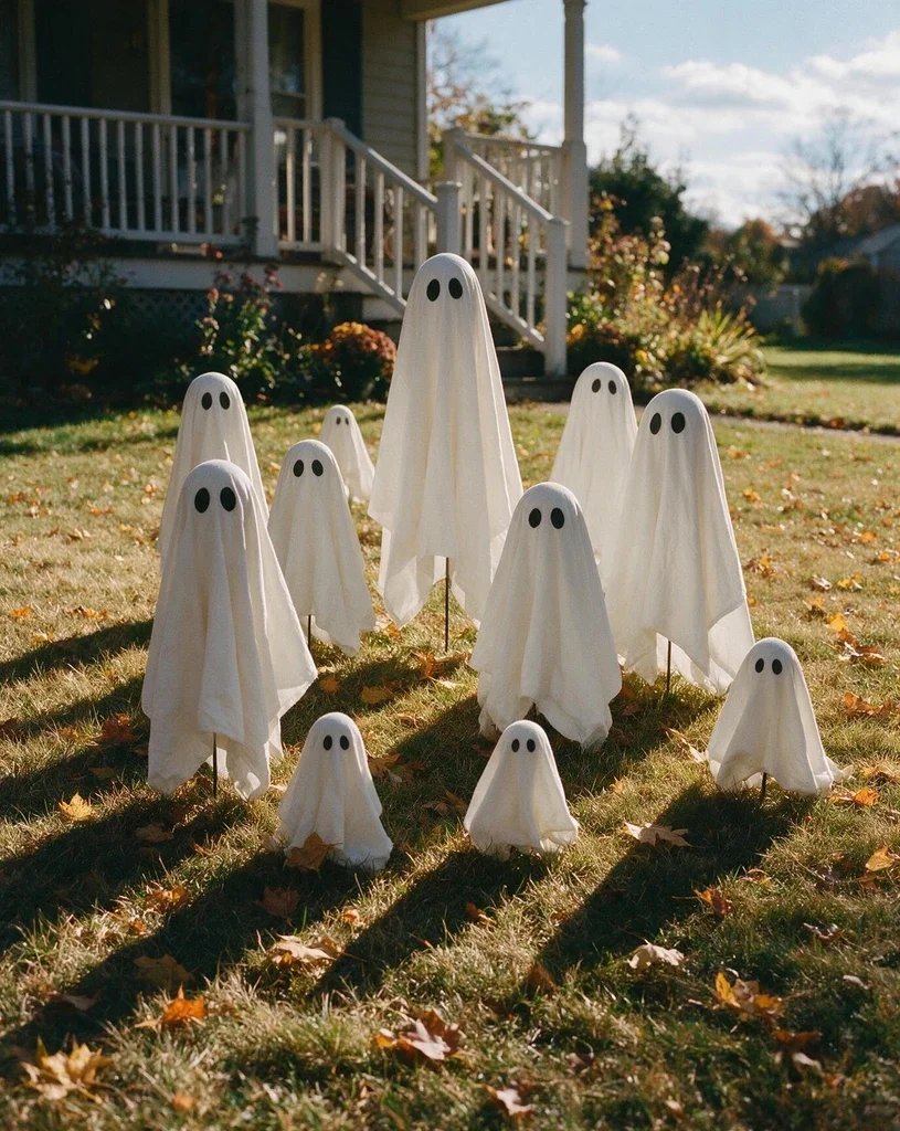 Whimsical Ghost Family for the Lawn 1