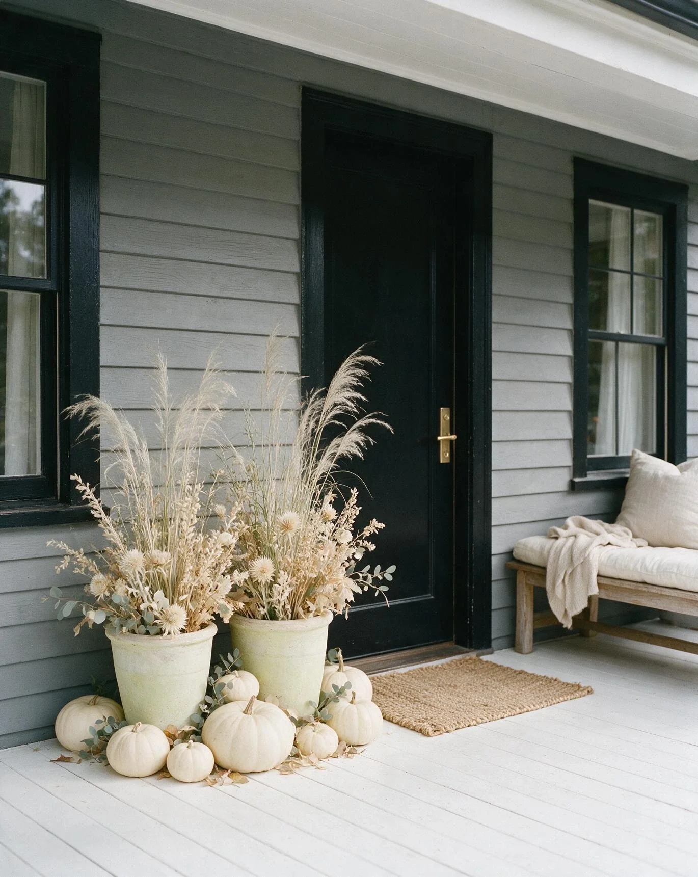 White Pumpkins and Pale Grasses 1