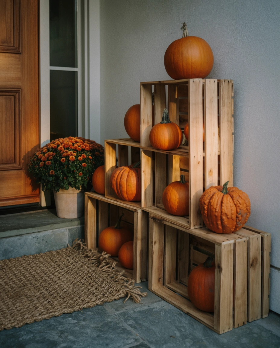 Wooden Crates and Pumpkin Stacks 2