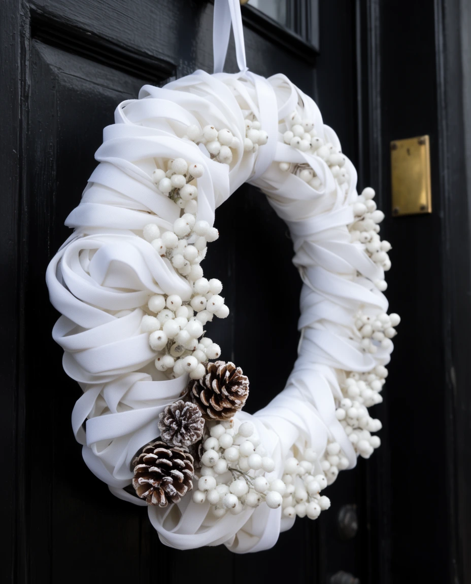 Wreaths with Elegant White Ribbon 2