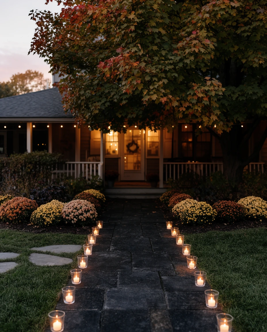 Yard Path Lined With Luminaries 2