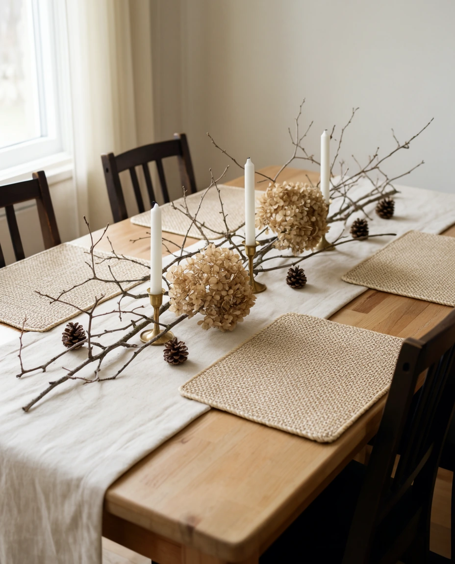Natural Winter Table Centerpiece 2