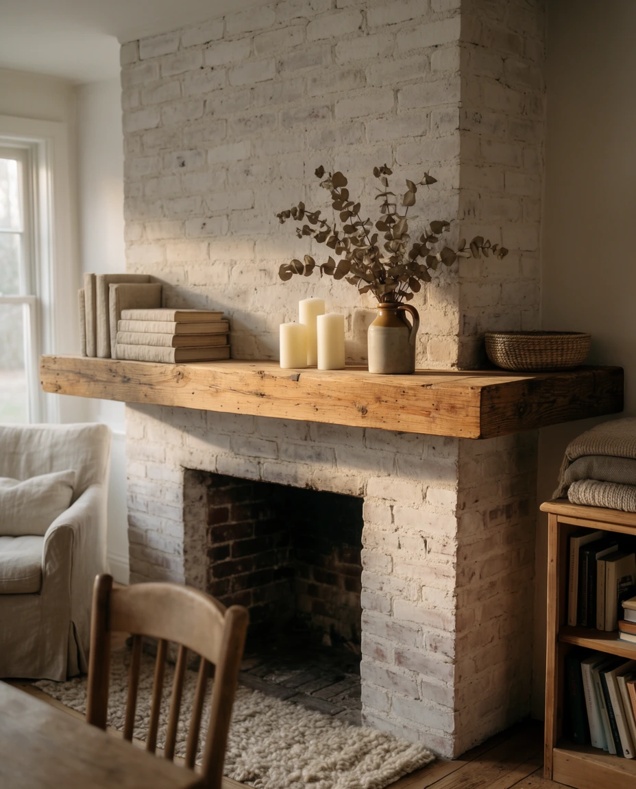Rustic Wood Mantel for January 1