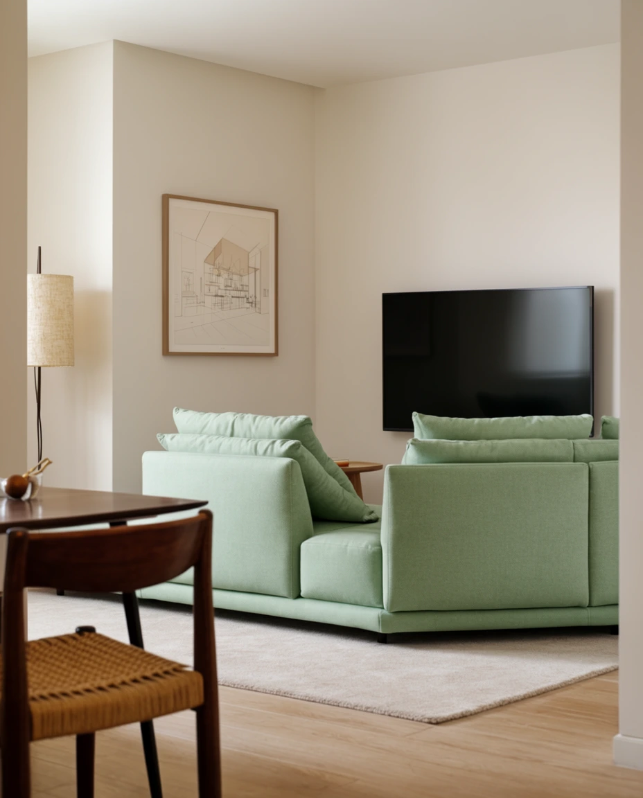Minimalist Layout with TV and Dining 1