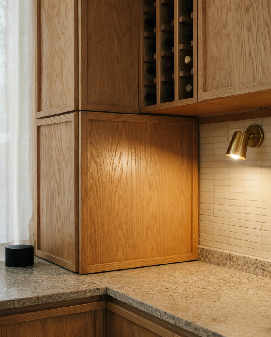 Warm Cabinets Without the Clutter 1